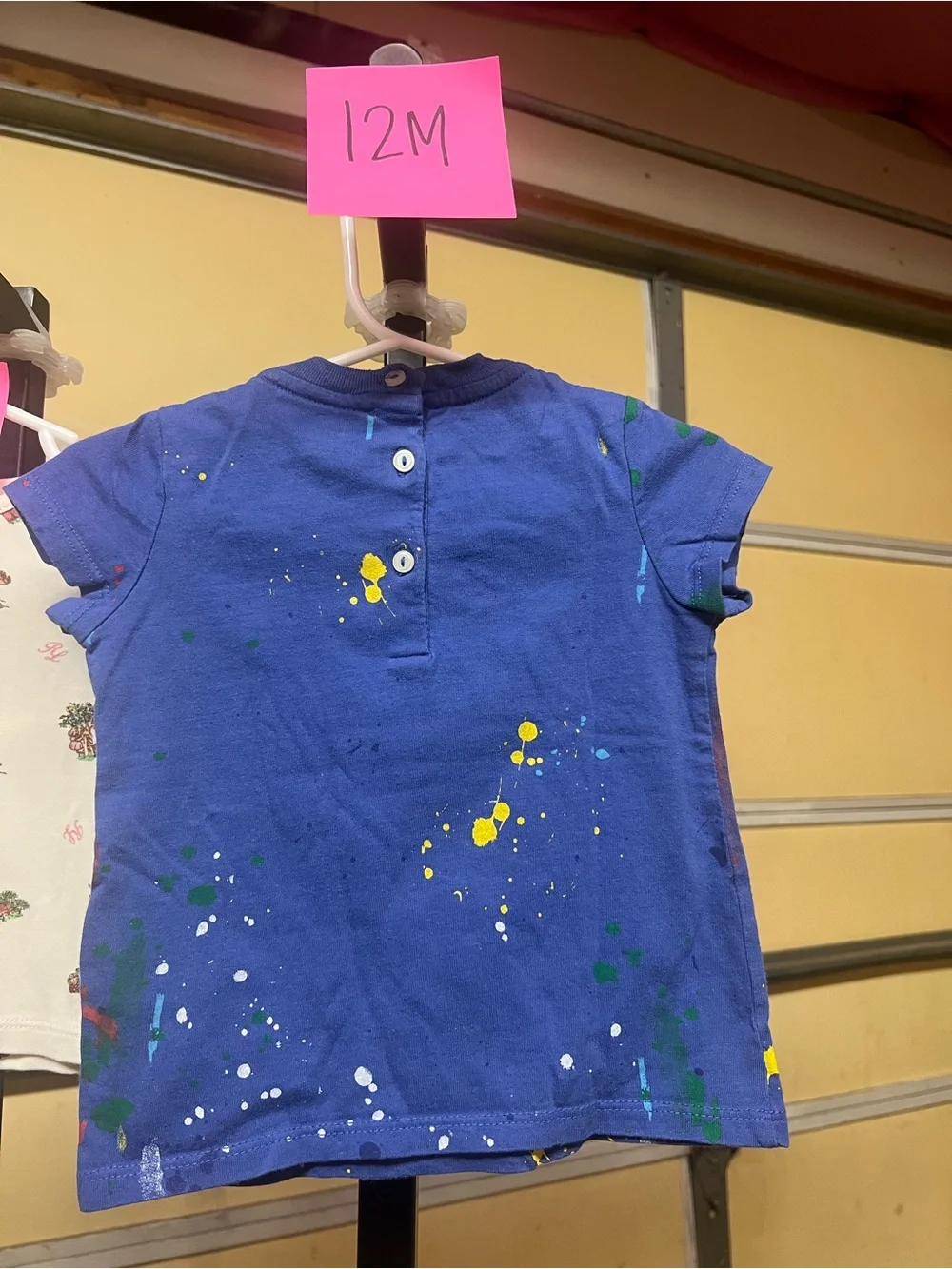 Ralph Lauren Blue Polo Bear Paint-Splash Short Sleeve Tee